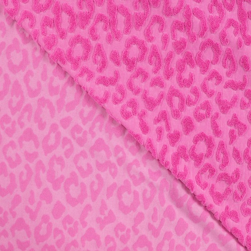 Jaquard Struktur Frottee - pink Leopard